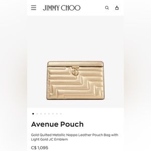 Jimmy Choo Avenue Pouch in gold Nappa Leather